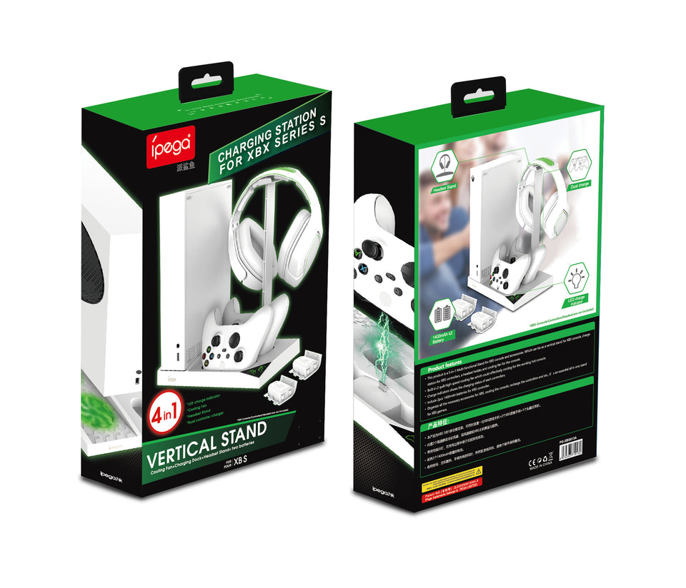 XboxSeriesS Gamepad Dual Battery Fixed Charger With Earphone Rack
