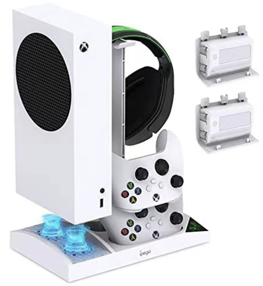 XboxSeriesS Gamepad Dual Battery Fixed Charger With Earphone Rack