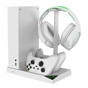 XboxSeriesS Gamepad Dual Battery Fixed Charger With Earphone Rack
